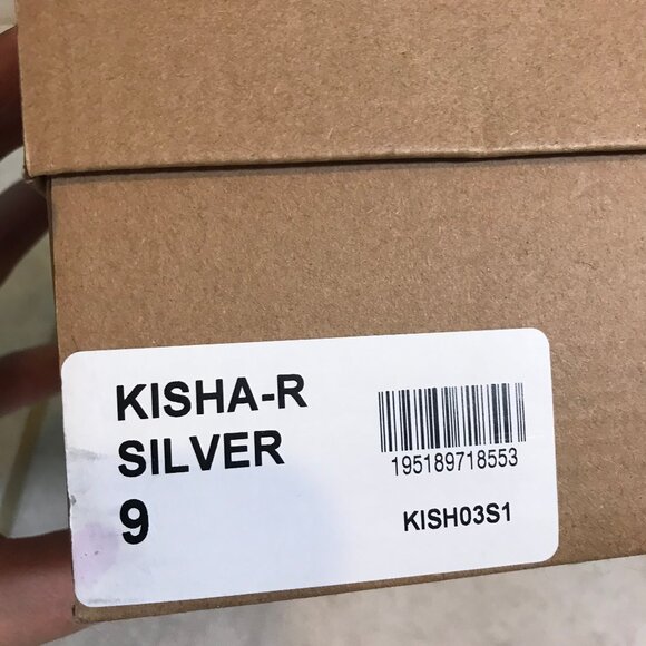 NEW Steve Madden Kisha Platform Sandal Silver Rhinestone Sparkly Bling * Size 9 - Picture 10 of 10